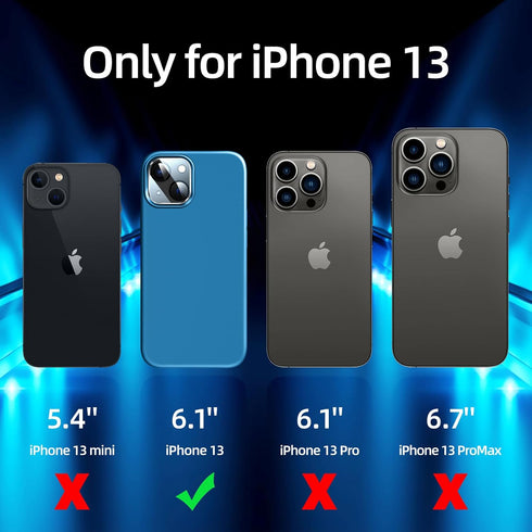 Dssairo iPhone 13 Case, with 2 Pack Screen Protector + 2 Pack Camera Lens Protector, Blue