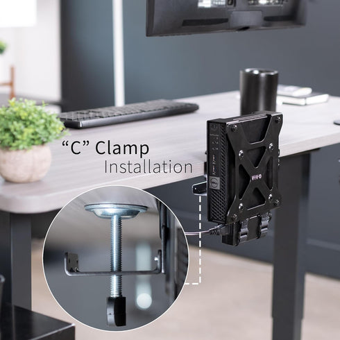 VIVO VESA Mount for Dell OptiPlex Micro CPU, Concealed Monitor Arm Holder with Desk Clamp Option, Black, Mount-DLMM1