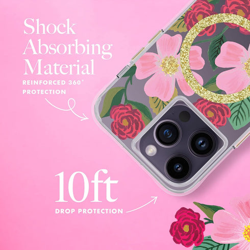 Rifle Paper Co. iPhone 14 Pro Max Case, Compatible with MagSafe, 10ft Drop Protection, Cute Floral Pattern,