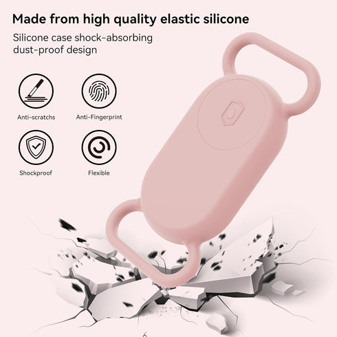 Waterproof Silicone Holder for Galaxy Smarttag2, 2 Pack Anti-Lost Scratch Resistant Cover for Pet Collars, Pink/Blue