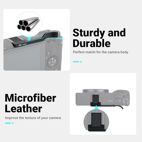 JJC Metal Thumbs Up Grip for Ricoh GR III, Hot Shoe Thumb Support for Comfortable & Secure Hold