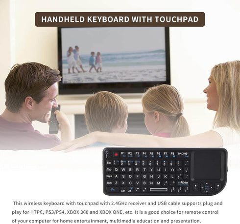 Gugxiom 2.4G Wireless Touchpad Keyboard, USB2.0 Mini Wireless Keyboard with 69 Backlight Keys and Touch Pad