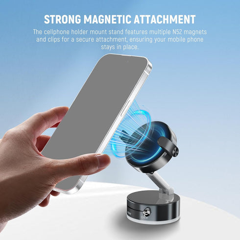 NEEWER 360 A9 ENTRY LEVEL VERSION Magnetic Cell Phone Holder Mount Stand Foldable with Vacuum Suction Cup for Your Car