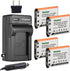 Kastar Battery (4-Pack) and Charger Kit for Fujifilm NP-45, NP-45A, NP-45B, NP-45S, FinePix XP20, XP22, XP30, XP50,