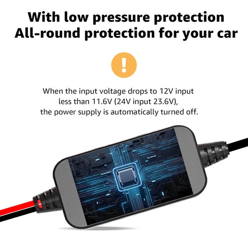 MONDGE 3-in-1 12V-24V 5V 13FT Hard Wire Kit USB-C & Micro/Mini USB Hardwire Kit for Dash Cams to Car Dash Camera Power