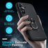 Janmitta Galaxy S23 FE Case, Heavy Duty Shockproof Cover with Rotatable Ring & 2 Screen Protectors, 2023 Black Matte
