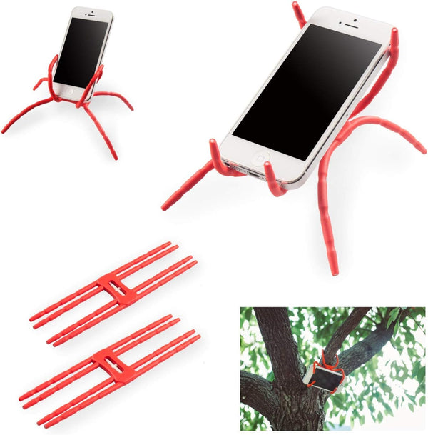 Flexible Grip Universal Car Phone Holder Mount Stand for Smartphone (Red) Multi-Function