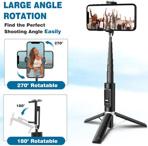 Davidlinlin 3 1 4 7 inch in Phone Tirpod, Selfie Stick and Phone Holder, iPhone Tripod with Remote Control, Lightweight