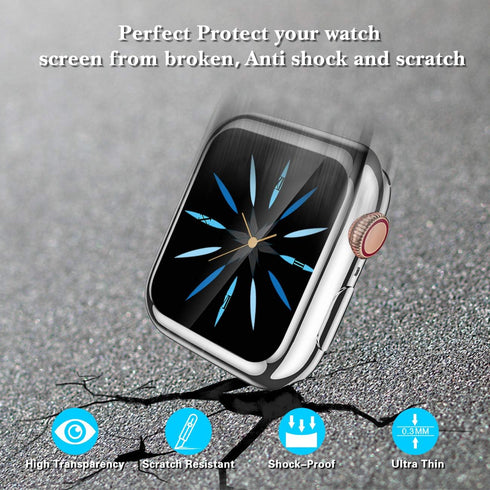 GEAK 3 Pack Compatible with Apple Watch Screen Protector Case 42mm, Full Protective HD Ultra-Thin Cover for iWatch
