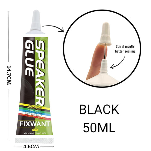 Loud Speaker Repair Glue Foam Side Dust Cap Rubber Edge Cone Basin Strong Adhesive 50ML/1.68 fl.oz (2)