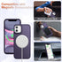 iPhone 11 Case: Matte Magnetic with 1 Screen Protector, Compatible with MagSafe, Translucent Frosted Slim Cover - Purple