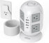 Tower Surge Protector Power Strip, 15 ft Long Flat Extension Cord with 8 AC Outlets and 4 USB Ports