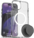 ENCASED Clear Case for iPhone 15 with Removable Magnetic Grip, Flat Collapsible Phone Holder, Compatible with MagSafe