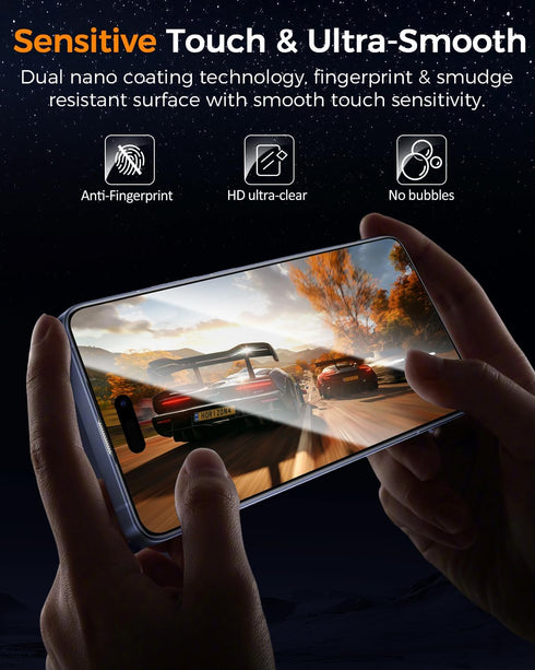 3 Pack 17 3 Pack 6.3 Inch 9H SIBEITU Screen Protector for iPhone with Camera Lens Tempered Glass Protector +