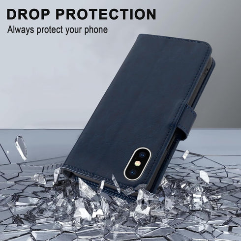 MONASAY Wallet Case for iPhone Xs MAX, 6.5-inch, Glass Screen Protector Included, RFID Blocking Flip Folio Cover