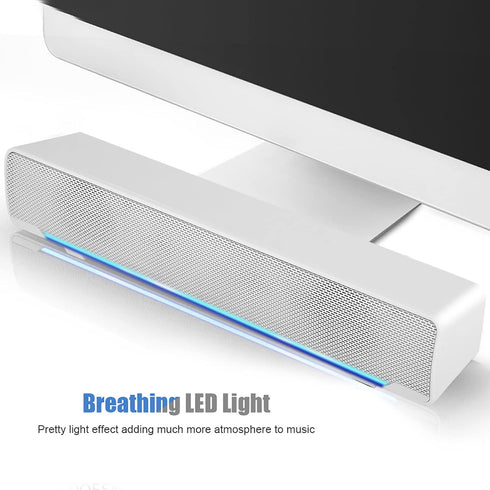 Estink PC Soundbar, USB Wired Stereo Music Player Bass Surround Sound Box with 3.5mm Input