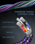 Multi Charger Cable with Lightning & USB C Port, 2 in 1 Nylon Braided Fast Charging Cord for Apple/Android