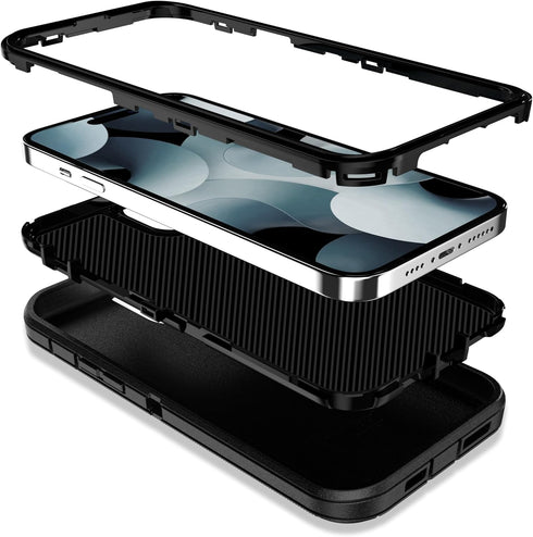 MXX Heavy Duty Case for iPhone 15 Plus (6.7", 2023) - Shockproof, Dustproof, with Tempered Glass & Camera Lens