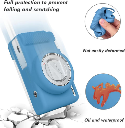 Rieibi ZV-1F Soft Silicone Protective Case for Sony ZV1F/ZV-1M2/ZV-1 Mark II Vlog Camera, Lightweight Case - Blue