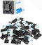 XHF 200 PCS 1/2" Black Self Adhesive Cable Zip Tie Mounts Wire Clips Holders Management Organizer Squares (HS-100)