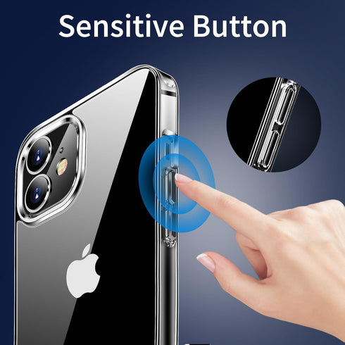 JJGoo Clear Shockproof Phone Case for iPhone 12 and 12 Pro, Slim Anti-Scratch Hard PC Back Cover