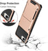 Vofolen Case for iPhone 8 Plus 7 Plus 6s Plus Wallet Card Holder, 4-Slot Pocket Scratch Resistant Dual Layer Cover