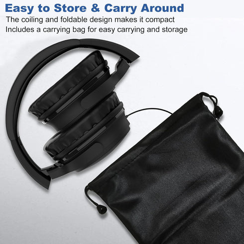 19.5Ft Extra Long Cord Headphones for TV PC with Volume Control, Wired Over Ear Earphones for Seniors