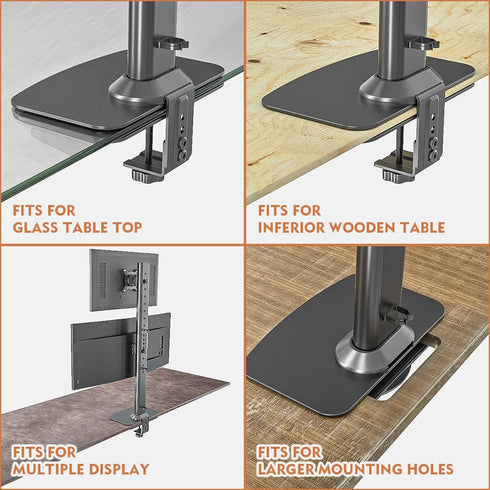 Hemudu HD05B-001 Monitor Mount Reinforcement Plate for Thin, Glass and Other Fragile Tabletop, Universal Steel Bracket