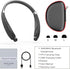 AMORNO Foldable Bluetooth Headphones, Wireless Neckband Headset with Retractable Earbuds, Sweatproof Noise Cancelling