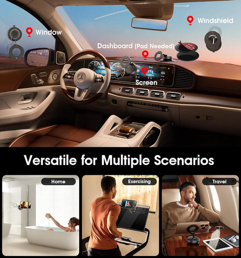 Generic 2026 360 96LBS Premium Upgraded Vacuum Magnetic Car Phone Holder Reinforced Ultra Suction Cup Phone Mount