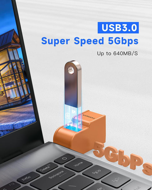 FORIDA 3 3.0 2 2.0 1 USB-3.0 Ports USB hub, USB Splitter to USB Out Ports and Port, Portable USB Adapter for Keyborad