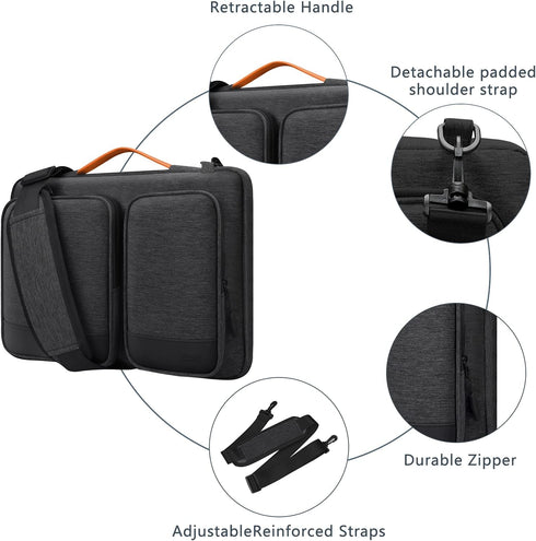 15.6-16 inch Laptop Case Sleeve, Waterproof Lightweight Shoulder Bag, 360 Protective Briefcase for 16 Macbook Pro
