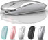 Rechargeable Wireless Bluetooth Mouse, Compatible with iPad Pro, MacBook, Chromebook, and Windows (Silver)