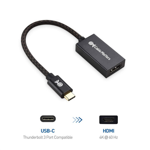Cable Matters Braided Aluminum USB C to HDMI Adapter, Support 4K 60Hz, 2K 144Hz, for iPhone 15, MacBook Pro
