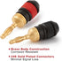 WGGE WG-008 24K Gold Safety Speaker Connector Banana Plugs for Speaker Wire, 12 Pairs