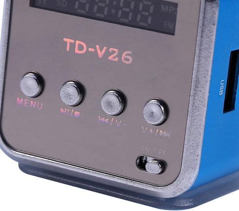 Zerone MP3 5W 5x5cm Mini Speaker Digital Music Player, with FM Radio Portable Audio Player Supports TF/USB Output
