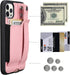 TOOVREN Wallet Case for iPhone 12 Pro Max - Lanyard Case with Leather PU Card Holder, Adjustable Detachable Neck Strap