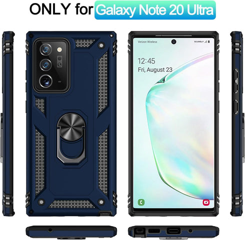 ADDIT Samsung Note 20 Ultra Case, Military Grade Phone Case with Magnetic Car Mount Ring Holder Stand for Galaxy Note