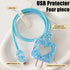 Bling DIY Cable Protector for iPhone Power Adapter, Cute Sparkle Love Heart Design, USB Case Wire Cable Saver (Blue)