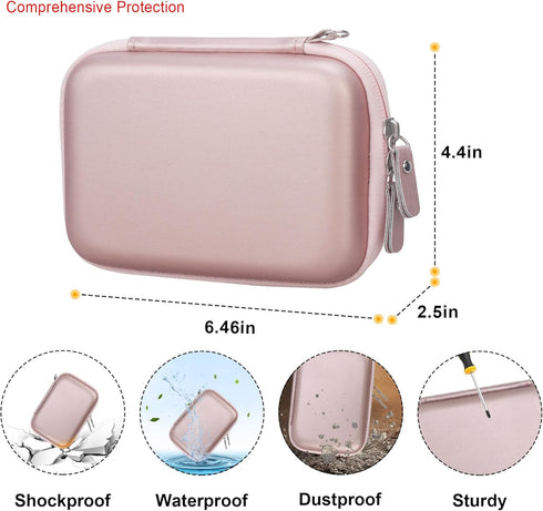 Elonbo Carrying Case for Yoto Mini, Kids Portable Bluetooth Travel Speaker Player Cover, Rose Gold (CASE ONLY)