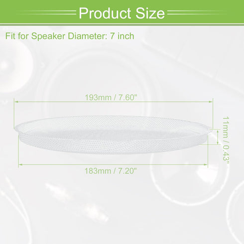 ACROPIX 7 Inch Universal Speaker Grills Mesh for Audio Subwoofer, White - Pack of 4, 183x193x11mm