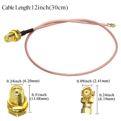 5PCS RG178 12 inch(30cm) MHF1 TUOLNK SMA Female to IPX U.FL Coaxial Cable, SMA UFL Low Loss Jumper Extension Cable