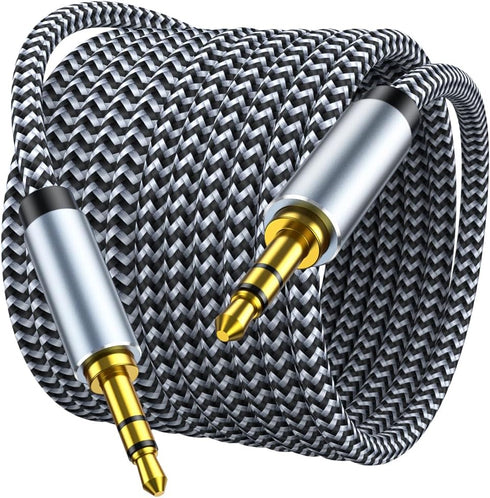 Aux Cord 4ft, 3.5mm Audio Cable, Nylon Braided Male to Male AUX Cable for Car, Headphones, Home Stereos
