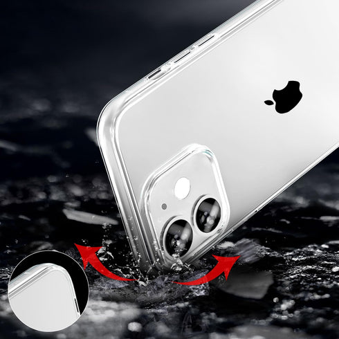 TENOC Phone Case for iPhone 12 & 12 Pro - Clear Shockproof Protective Bumper Slim Cover for 6.1 Inch