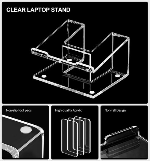 FUCDTEFC 10-15.6 Inch Acrylic Laptop Stand for Desk, Laptop Riser for Laptops, Ergonomic Computer Stand Holder