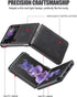 Samsung Galaxy Z Flip 3 5G Case - Galaxy Z Flip 3 Leather Phone Case with Hard Shockproof Back Cover Slim Durable