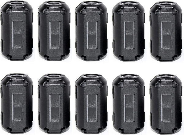 TOJOIN 10PCS Ferrite Bead Clip on Noise Suppressor Ferrite Rings for Phone, TV, USB, Audio Equipment