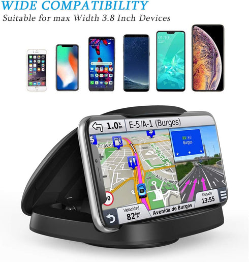 JOYEKY 360 Cell Phone Holder for Car, Vertical Horizontal Car Phone Mount with Rotate Dashboard Cradle Compatible