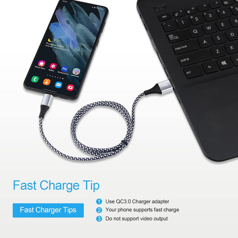 USB C Cable 3FT, Android Phone Chargers C Type Charging Cable for Samsung Galaxy S24 S23 Ultra Z Flip6 Fold6 A15 A55