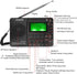 ZHIWHIS Portable Bluetooth Radio, FM AM Shortwave Radio with Sleep Timer, Rechargeable Digital Recorder, MP3 Player